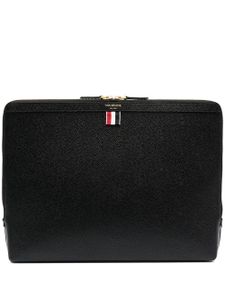 Thom Browne sac à dos en cuir de veau grainé - Noir