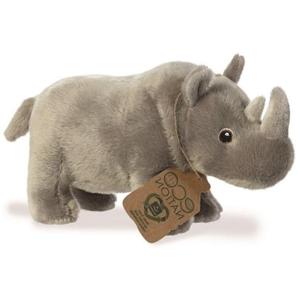 Aurora Pluche knuffeldier - neushoorn - grijs - 24 cm - Safari dieren thema