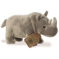 Aurora Pluche knuffeldier - neushoorn - grijs - 24 cm - Safari dieren thema