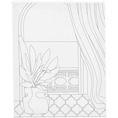 Creativ Company Schildercanvas met print, raam, d: 1,6 cm, afm 24x30 cm, 360 gr, 1 stuk