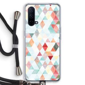 Gekleurde driehoekjes pastel: OnePlus Nord CE 5G Transparant Hoesje met koord