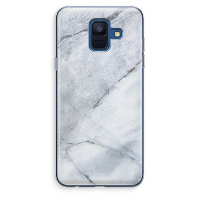 Witte marmer: Samsung Galaxy A6 (2018) Transparant Hoesje