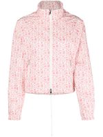 Moncler veste zippée à logo imprimé - Rose