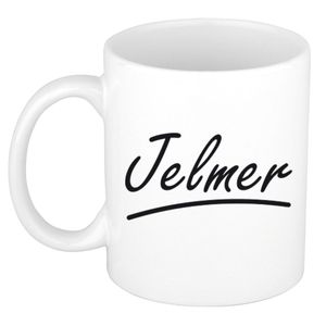 Jelmer voornaam kado beker / mok sierlijke letters - gepersonaliseerde mok met naam   -