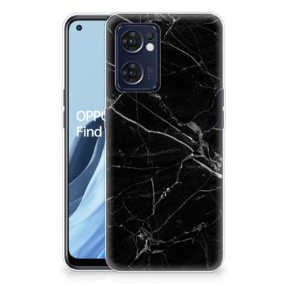 OPPO Reno 7 5G | Find X5 Lite | TPU | Siliconen hoesje | Marmer Zwart - Origineel Cadeau Vader