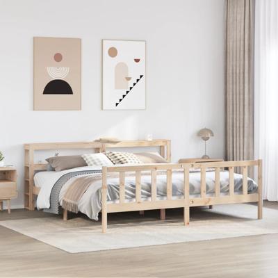 Bedframe zonder matras massief grenenhout 200x200 cm