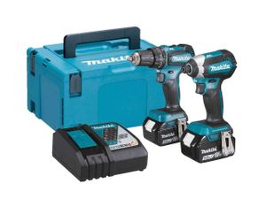 Makita DLX2283TJ combiset - DHP485 18v Boor- en schroefmachine + DTD153 Accu slagschroevendraaier met 5.0Ah accu's