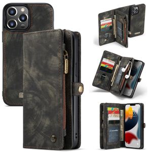 Caseme - vintage 2 in 1 portemonnee hoes - iPhone 13 Pro Max - Zwart