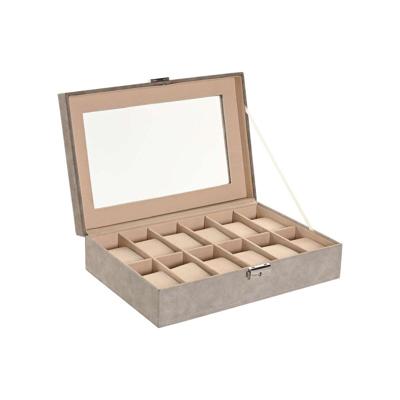 Doos-Juwelenkistje Home ESPRIT Grijs Donker grijs Polyurethaan Hout MDF 29,5 x 20 x 8 cm