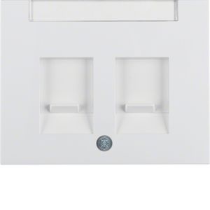 Berker K.1 RJ45 inbouwset met draagframe en inzetplaat polarwit