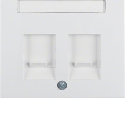 Berker K.1 RJ45 inbouwset met draagframe en inzetplaat polarwit