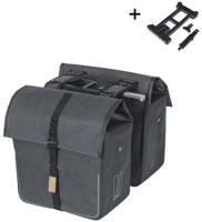 Dubbele fietstas Basil Urban Dry MIK 50 liter - charcoal