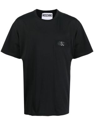 Moschino t-shirt en coton biologique à logo brodé - Noir
