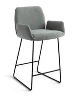 Jesper Home Barstoel 'Misaki' Slide Black, kleur Breezy Blue (zithoogte 65cm)