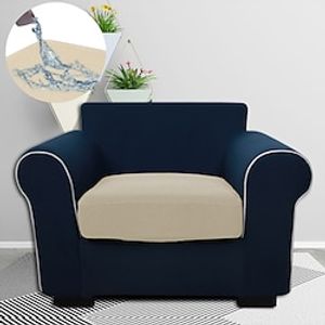 stretch bank zitkussen hoes hoes elastische bank fauteuil loveseat 4 of 3 zits waterafstotend grijs zwart effen effen zacht duurzaam wasbaar Lightinthebox