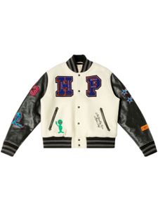 Heron Preston veste bomber à détails de patchs - Tons neutres