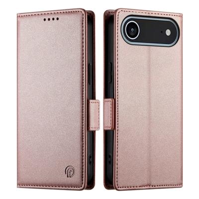 Lunso iPhone 17 Air hoesje - PU leren Bookcase met ruimte voor pasjes - Rose Goud Lunso iPhone 17 Air hoesje - PU leren Bookcase met ruimte voor pasjes - Rose Goud