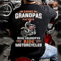 vaderdag papa shirts heren 100% katoen grafisch t-shirt prints letter zwart t-shirt klassiek casual korte mouw comfortabel buiten wat spelen bingo echte rit motorfietsen Lightinthebox