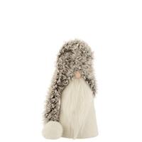 J-Line kerstfiguur Kerstman Winter - polyresin|textiel - grijs - small