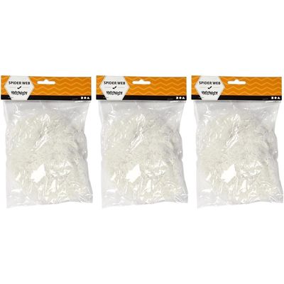 3x Witte spinnenraggen decoratie 20 gram