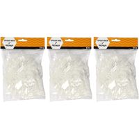 3x Witte spinnenraggen decoratie 20 gram