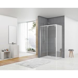 Van Rijn Products ST06 Softclose schuifdeur 8mm helderglas 178.5x200cm Voor combinatie met wand inclusief greep chroom ST06350180