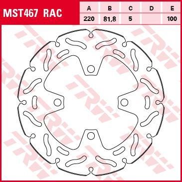 TRW Remschijf, remschijven voor de moto, MST467RAC