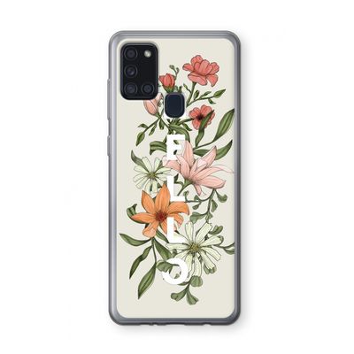 Hello bloemen: Samsung Galaxy A21s Transparant Hoesje