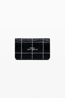 Grote converteerbare portemonnee met ruiten - BLACK - U