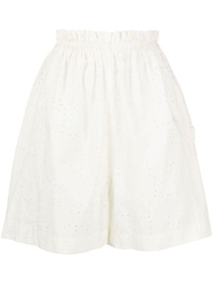 Henrik Vibskov short Waybill en broderie anglaise - Blanc