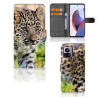 Motorola Edge 30 Ultra | Telefoonhoesje | Met pasjeshouder | Baby Luipaard