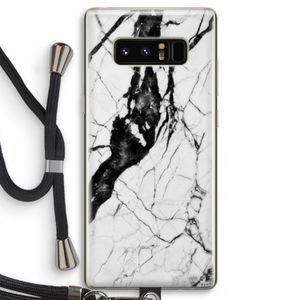 Witte marmer 2: Samsung Galaxy Note 8 Transparant Hoesje met koord