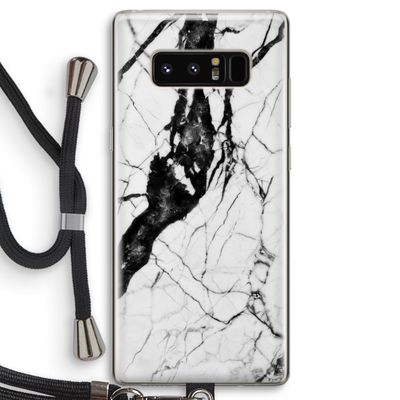 Witte marmer 2: Samsung Galaxy Note 8 Transparant Hoesje met koord