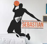 Basketbalspeler gepersonaliseerde sticker - thumbnail