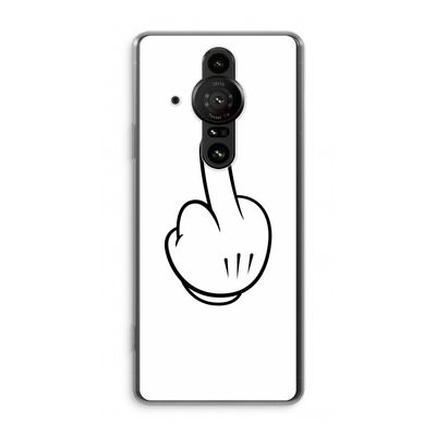 Middle finger white: Sony Xperia Pro-I Transparant Hoesje