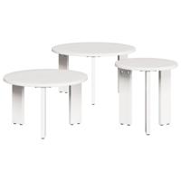 Salontafel 3 pcs Wit Massief grenenhout