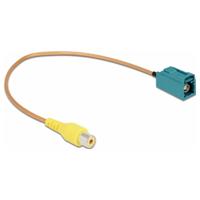 Delock Coaxiaal Camera Aansluitkabel [1x Fakra-bus - 1x Cinch-koppeling] 32 cm Waterblauw