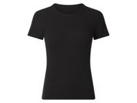 esmara Geribd dames T-shirt (Zwart, XL (48/50))