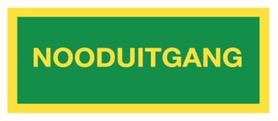Bord pvc Lumilight tekst Nooduitgang 120x310mm