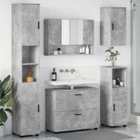 Badkamermeubelset met lade 5 pcs Betongrijs 30 x 35 x 192 cm