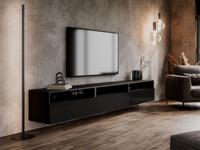 Tv-meubel BABEL II 3 deuren 3 vakken hoogglans zwart/zwart zonder salontafel