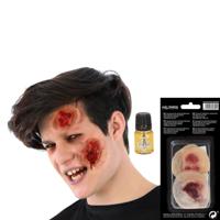Horror/Halloween verkleed accessoires bloed/vlees - nep wond - opplakken - littekens Horror/Halloween verkleed accessoires bloed/vlees - nep wond - opplakken - littekens
