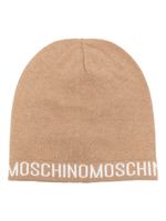 Moschino intarsia-knit logo beanie - Tons neutres - thumbnail