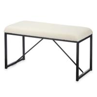 Bank Wit Metaal Stof 81 x 42 x 38 cm