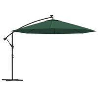 The Living Store Hangende Parasol Groen - 350 x 290 cm - LED-verlichting - thumbnail