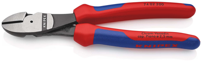 Knipex Kracht-Zijsnijtang | 200 mm Lengte | Meer-Componentengrepen | Zwart Geatramenteerd - 74 02 200 SB