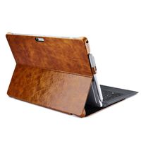 iCarer - Microsoft Surface Pro 7 Plus Hoes - Luxe Book Cover Echt Leer Bruin - thumbnail