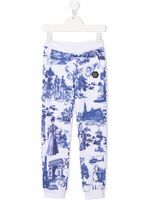 Philipp Plein Junior pantalon de jogging En PLEIN imprimé - Blanc