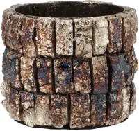 Daan Kromhout Design bloempot nepal metaal 13x10cm bruin