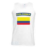 Colombia vlag mouwloos shirt wit heren 2XL  -